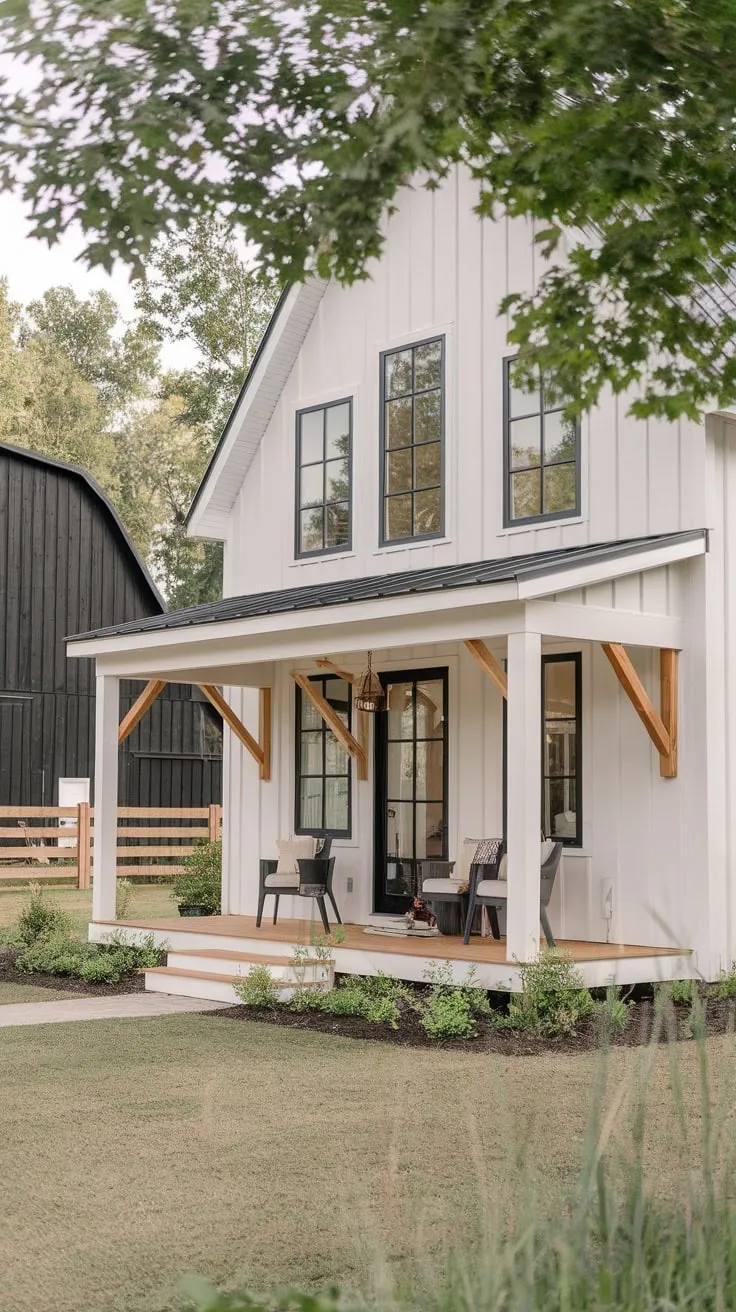 Charming Modern Farmhouse Porch with Greenery