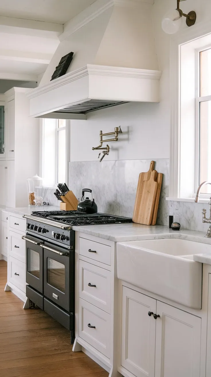 With its elegant design and functional elements, this modern farmhouse kitchen showcases ideal remodel ideas for a new build or home renovation project.