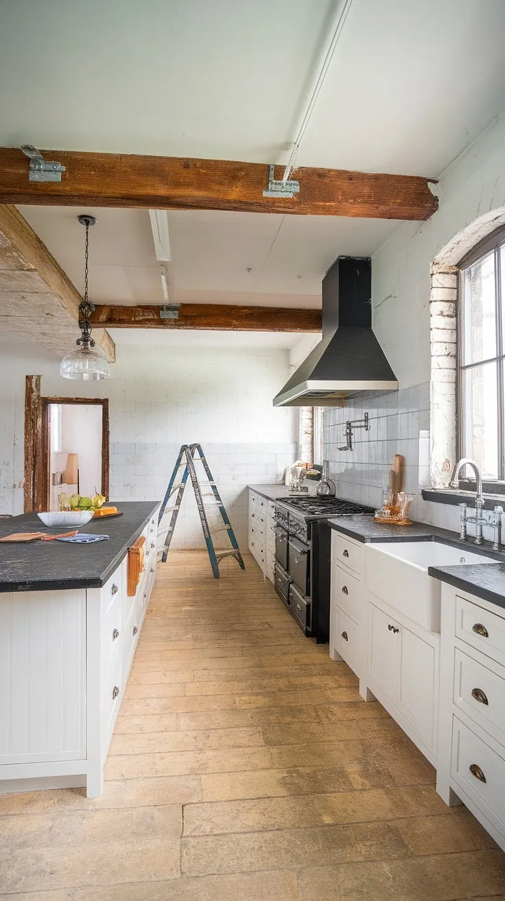 Featuring a blend of rustic charm and contemporary design, this kitchen remodel exemplifies the perfect house inspiration for a new build or home renovation.