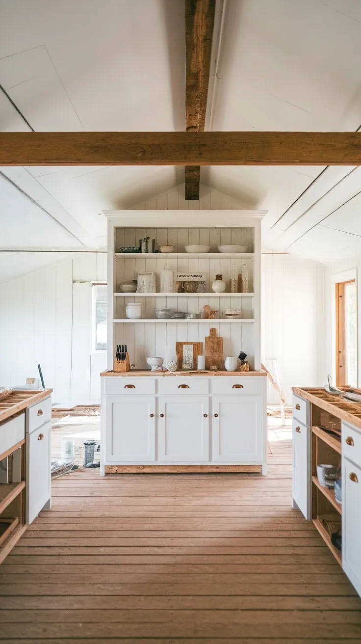 A captivating glimpse of a modern farmhouse kitchen remodel in progress, highlighting beautiful design elements and endless kitchen inspiration for your home renovation journey.
