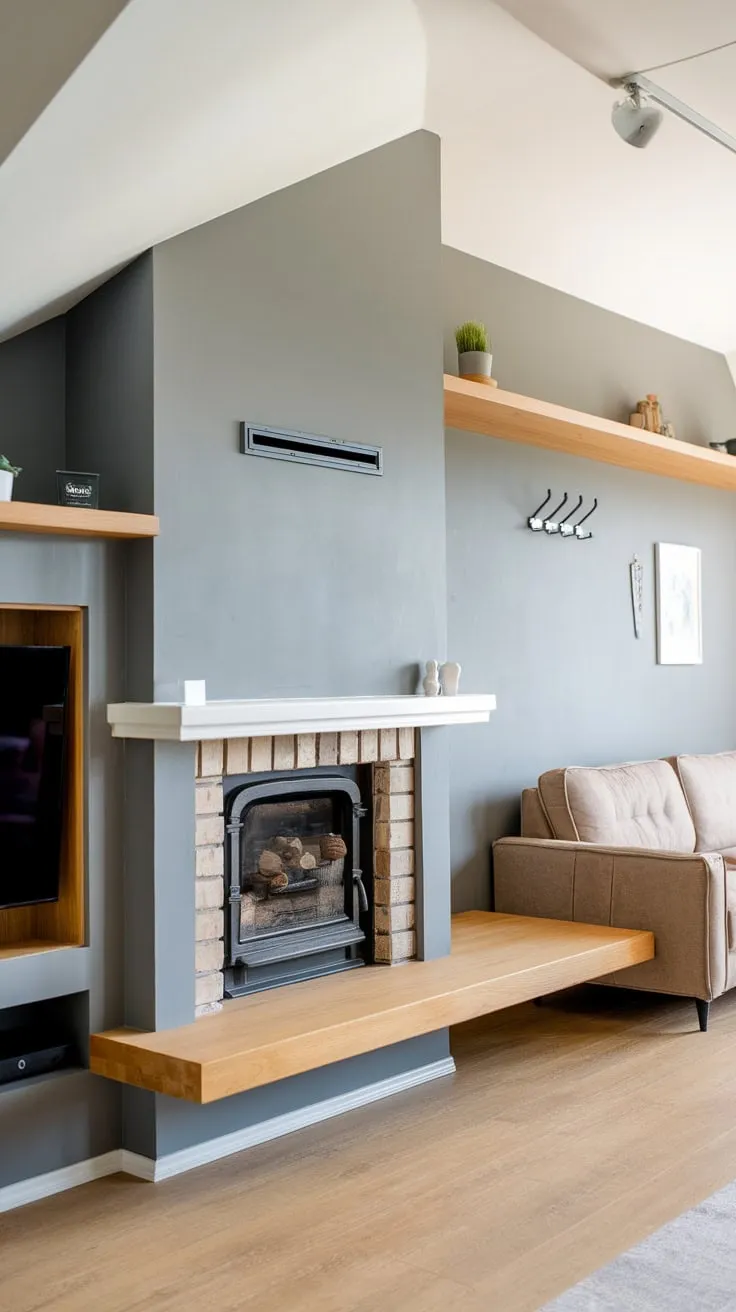 Sleek modern design unites fireplace and TV unit in a stylish living room