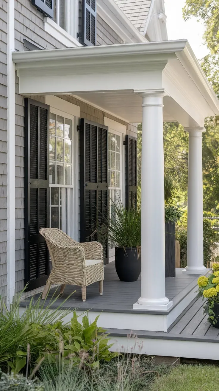 Chic Cape Cod Porch Makeover with Wicker Charm
