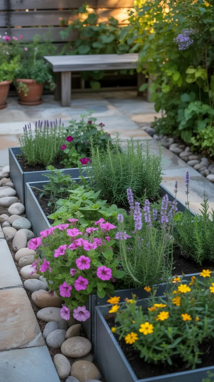 Sunlit Herb Sanctuary on a Stone Patio
