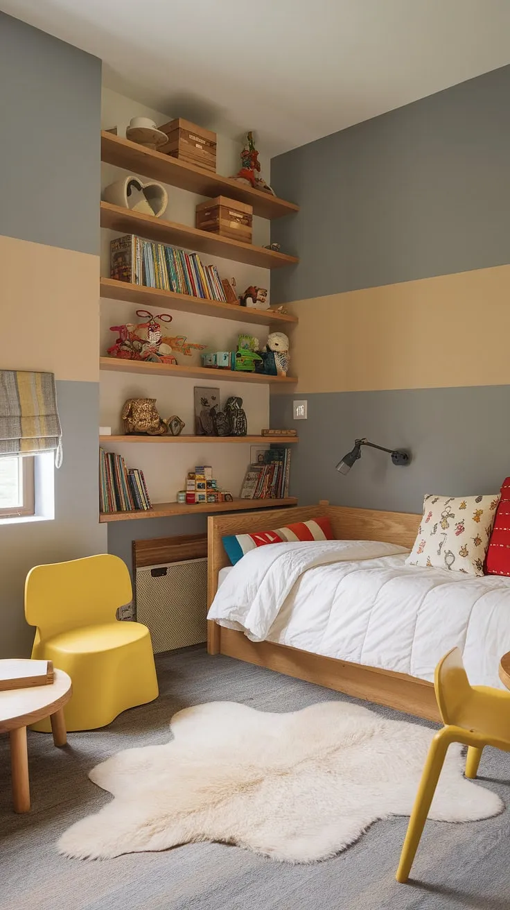 A dreamy space where childhood adventures unfold. The combination of a natural wood, soft textiles, and a touch of whimsy creates a bedroom that's both inviting and inspiring.