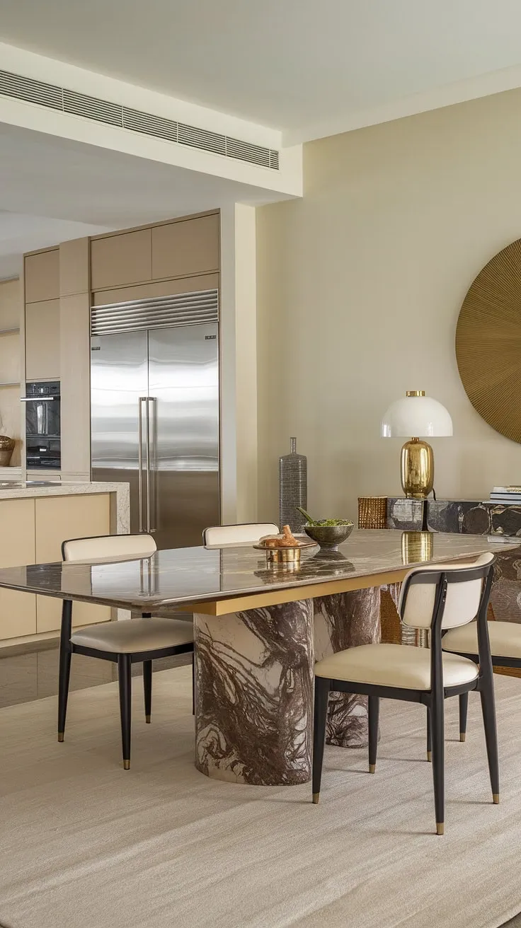 Where modern elegance meets culinary artistry. The seamless flow between this luxurious dining space and the state-of-the-art kitchen creates a sophisticated ambiance perfect for unforgettable gatherings. A testament to refined living.