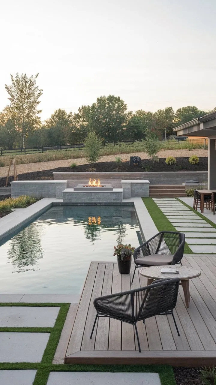 Discover your personal paradise with a stunning pool, cozy deck, and inviting fire pit, perfect for relaxation and unforgettable moments.