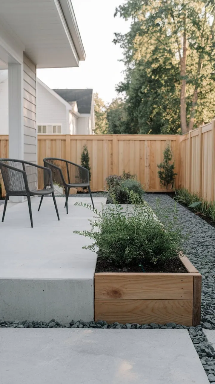 This backyard oasis beautifully exemplifies how minimalist design can create a strikingly elegant space, blending contemporary elements with natural charm.