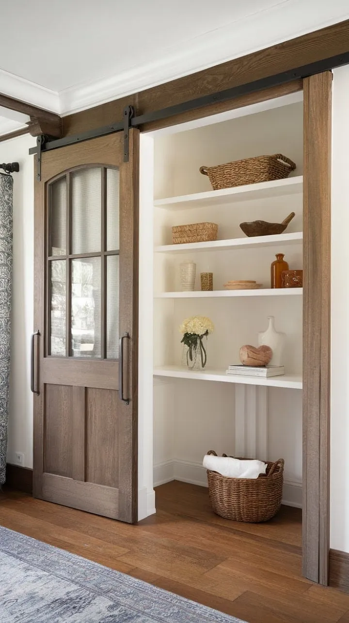 This enchanting pantry beautifully marries French elegance with modern practicality, radiating a Nancy Meyers-inspired charm that invites both organization and style.