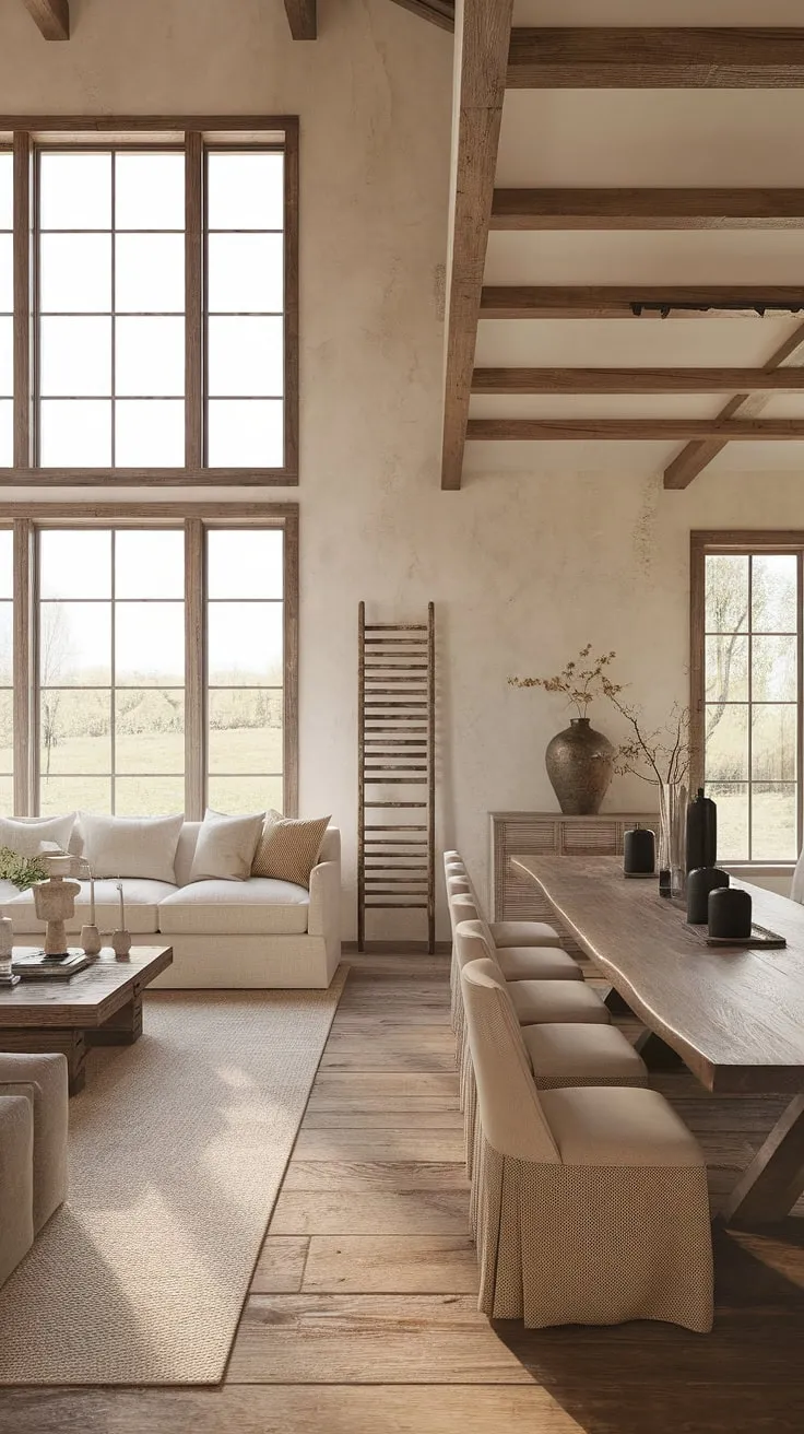 Find your sanctuary in this charming farmhouse. The open-plan living and dining areas offer a relaxed atmosphere, perfect for unwinding after a long day or hosting cherished friends and family. The rustic textures and natural light create a warm and inviting ambiance, making it the ideal space to create lasting memories. A true haven of peace and tranquility.