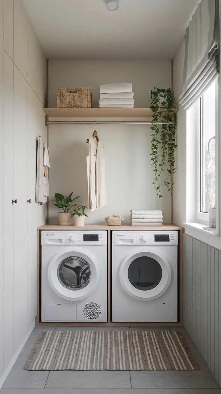 Maximize your space and minimize laundry day stress with this cleverly designed compact laundry unit. A stylish and functional solution for even the smallest homes, proving that A little ingenuity goes a long way.