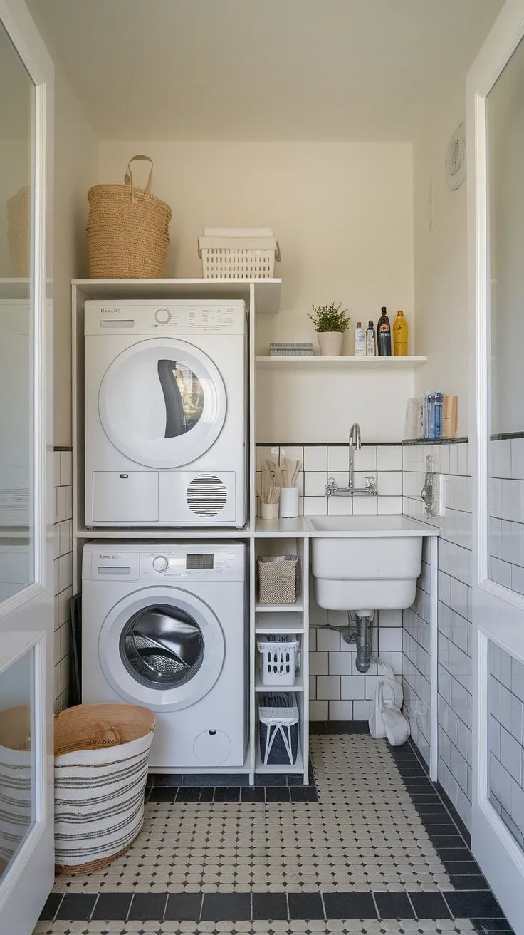 Maximize your space and minimize your laundry day stress with this efficient, compact laundry solution. A stylish and functional design proves that even the smallest room can be a haven of cleanliness.
