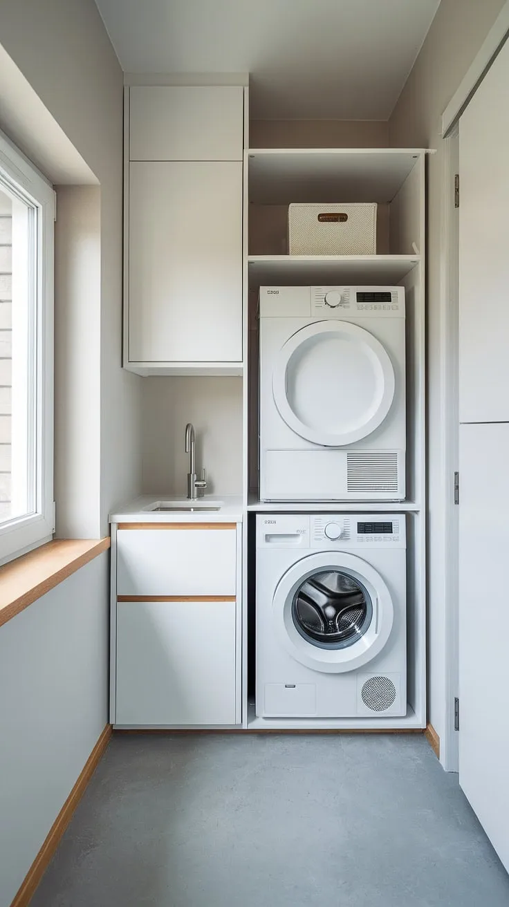 A small footprint doesn't mean sacrificing style or functionality. This laundry room proves that with smart design and a little creativity, you can achieve a beautiful and efficient space, even with limited square footage. A perfect blend of form and function.