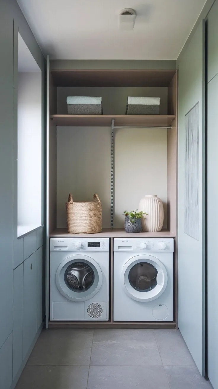 Transform your laundry experience with this stylish, space-saving unit that combines efficiency and modern design.