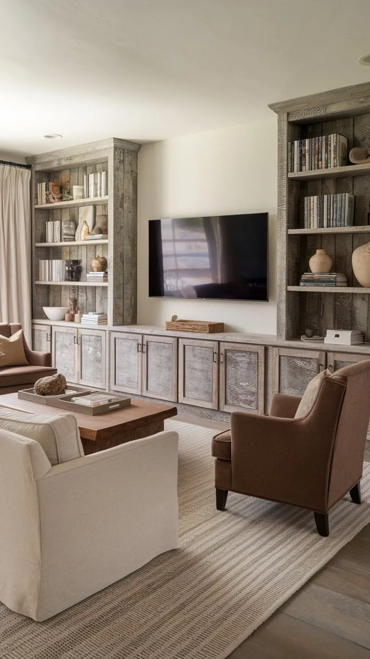 This inviting space harmoniously fuses rustic charm and modern comfort, creating a cozy retreat for savoring life's simple joys.