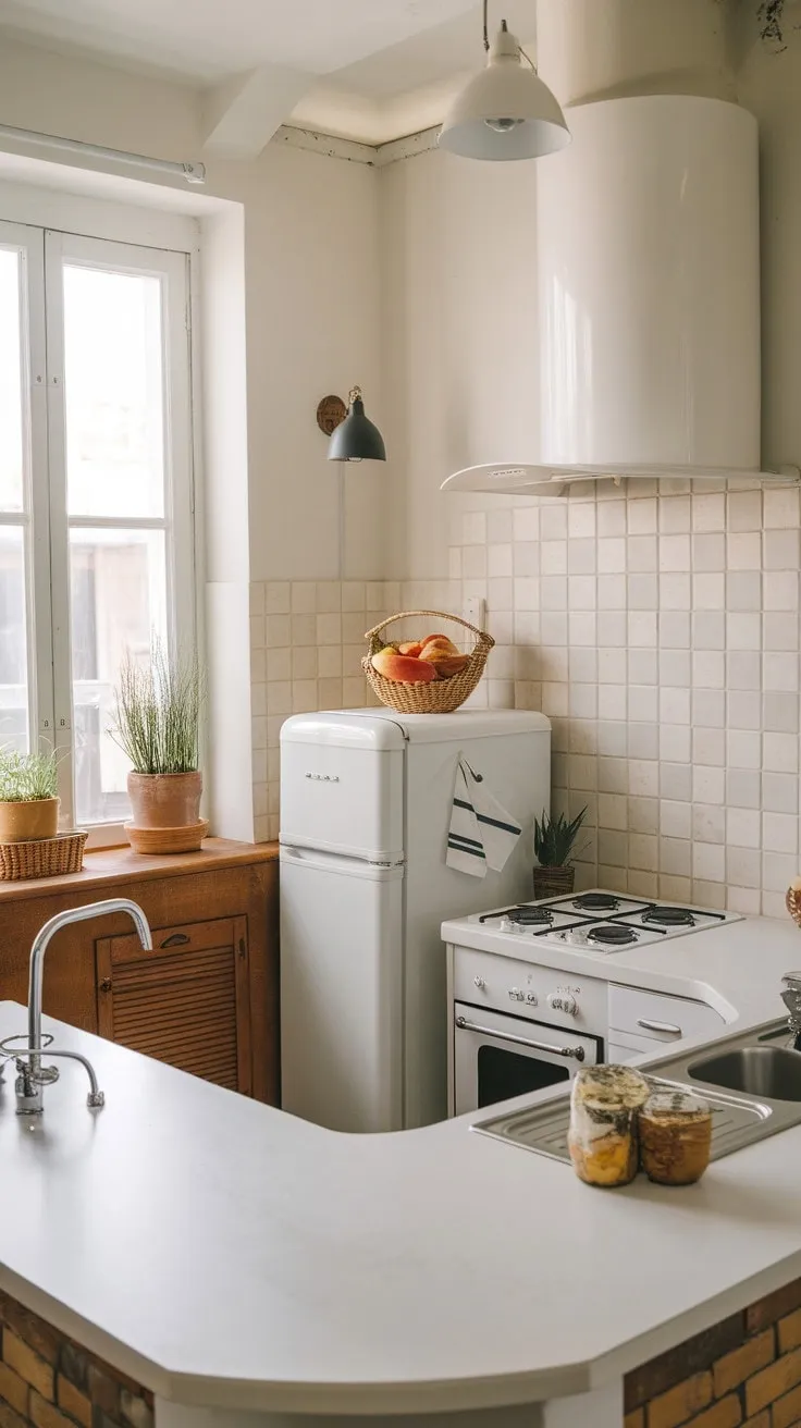 This kitchen masterfully combines modern elegance with rustic warmth, creating a functional and inviting heart of the home.