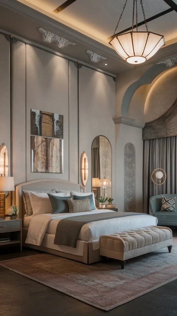 Experience the enchanting fusion of antique charm and modern luxury in this Victorian bedroom, where tranquility cradles you into a dream-filled slumber.