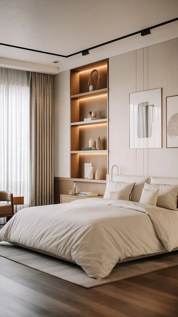 Find serenity in this Japandi-inspired haven. The minimalist aesthetic, neutral palette, and luxurious textures create a calming sanctuary where you can unwind and reconnect with a inner peace.