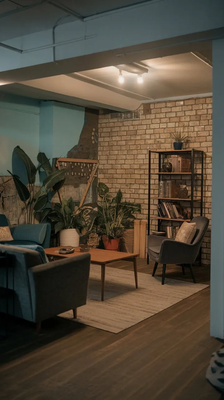 This vintage-inspired basement remodel blends exposed brick and warm wood floors to create a cozy, inviting retreat that celebrates thoughtful design and nostalgia.