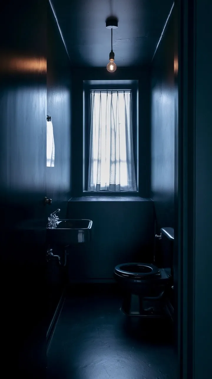 In a sanctuary of shadows, a solitary bulb transforms stark simplicity into a deeply personal glow, revealing the profound beauty hidden within darkness.