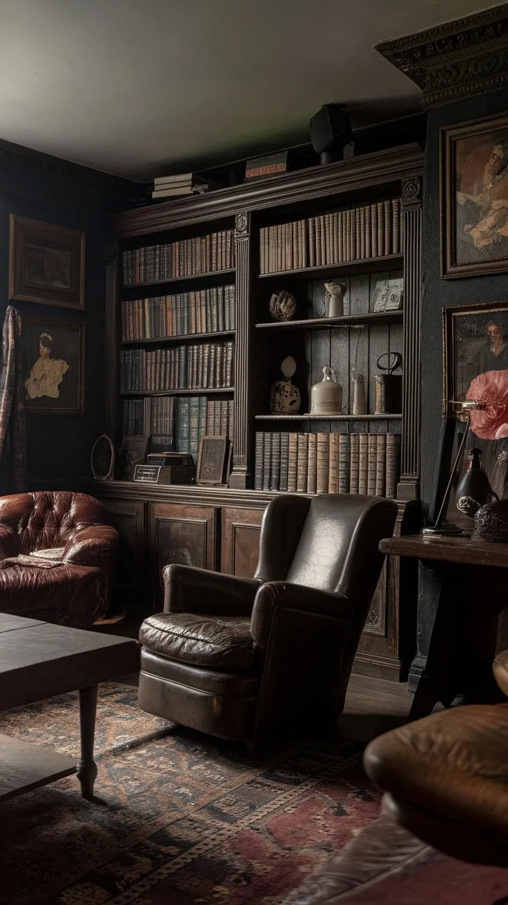 In a dimly lit study, a worn leather chair beckons you to unravel the whispered tales of forgotten adventures and the quiet mysteries of a bygone era.