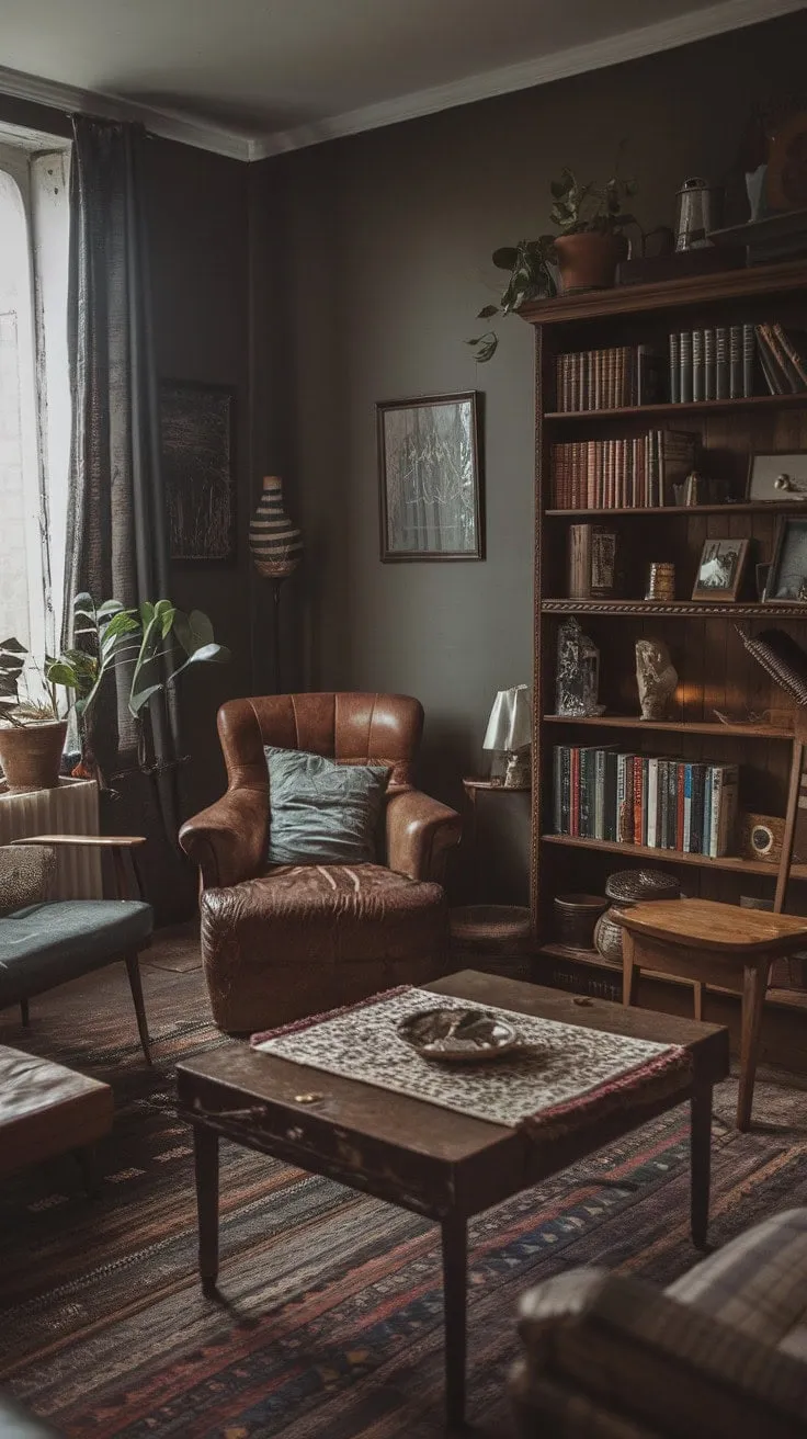 In this enchanting bohemian retreat, vintage whispers and antique charm meld with soft light, crafting a sanctuary of comfort and captivating mystery.