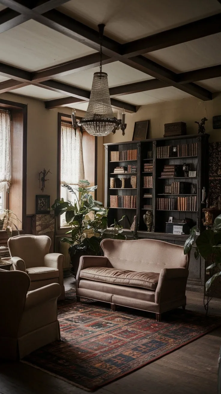This enchanting room, filled with aged wood, worn fabrics, and antique treasures, weaves together history and mystery, inviting you to experience the timeless beauty of stories past.