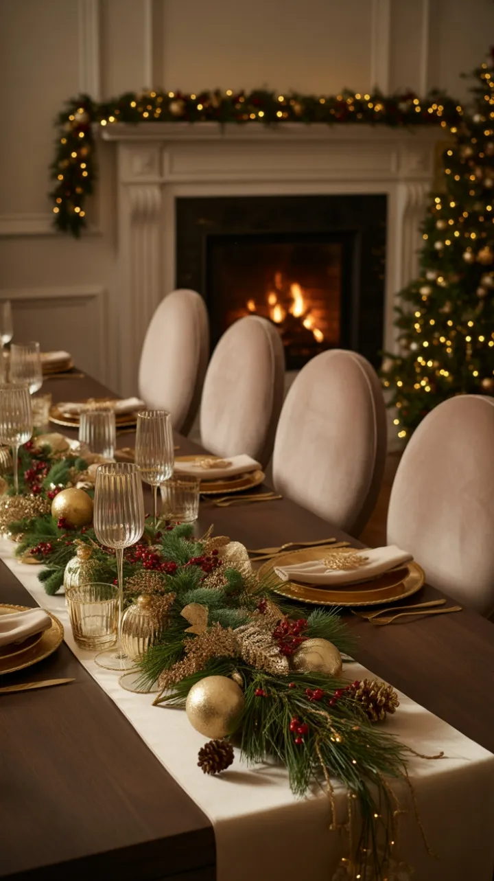 A Hearthside Christmas of Velvet, Gold, and Warm Light