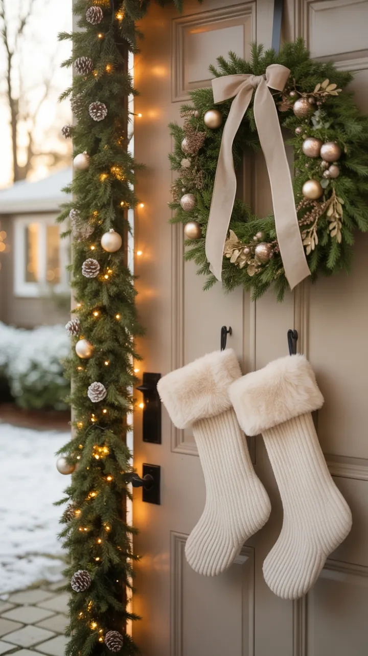Champagne Wreath and Snowlit Welcome