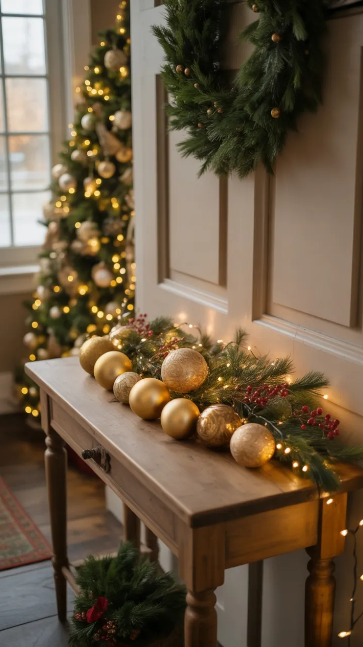 Rustic Holiday Welcome Bathed in Warm Light