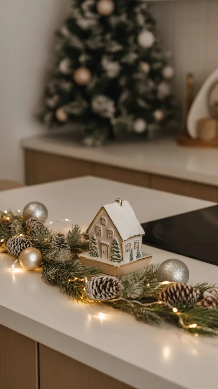 Twinkling Neutral Christmas Countertop