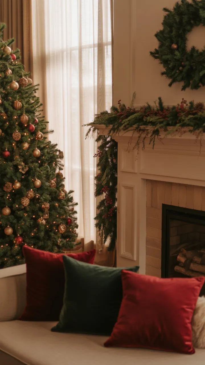 Hearthside Holiday in Velvet, Gold, and Evergreen