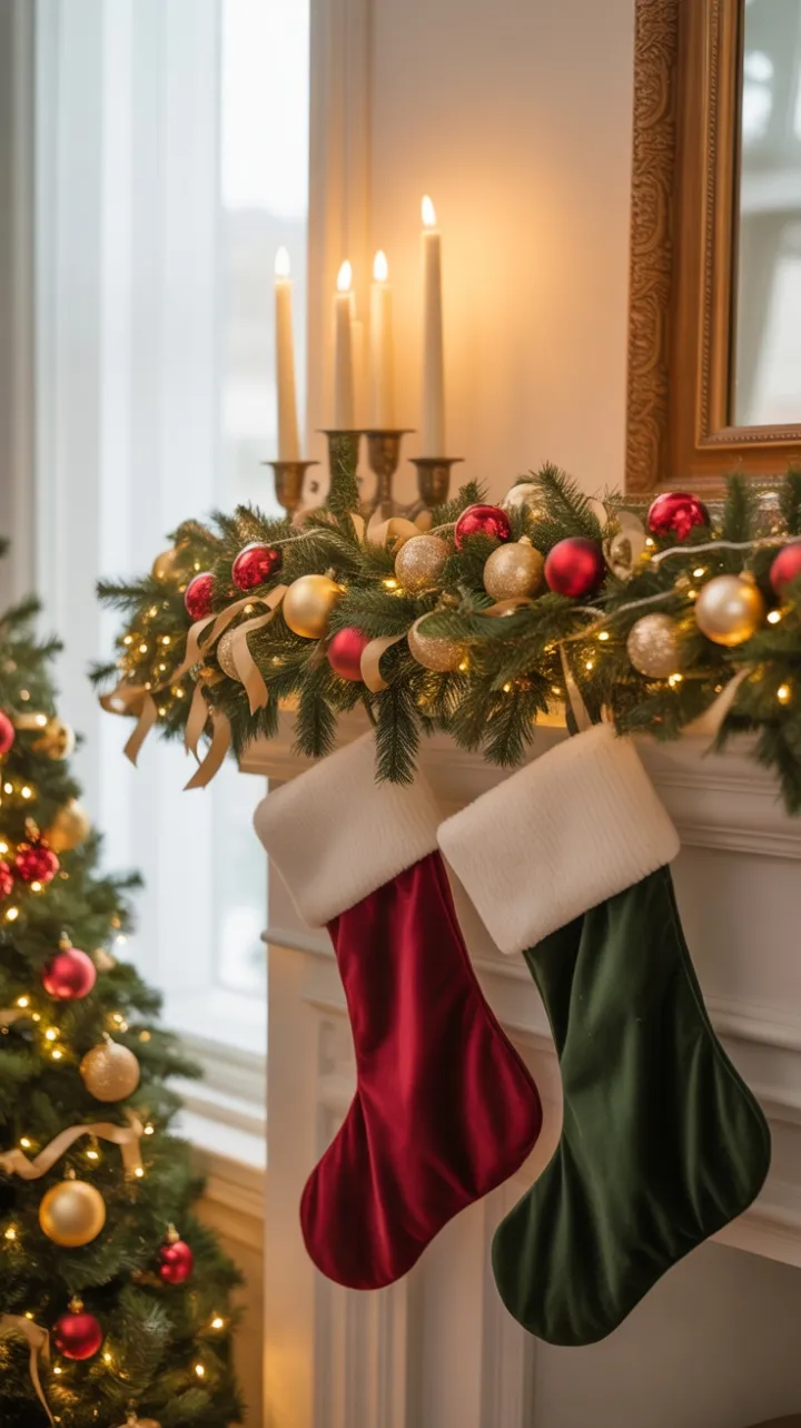 Warm Hearth of Golden Lights and Velvet Stockings