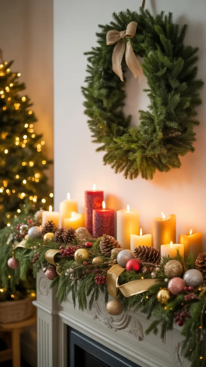 Heirloom Glow on a Cozy Christmas Mantel