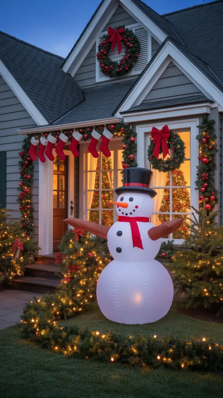 Twilight Magic at the Snowman-Guarded Christmas Home