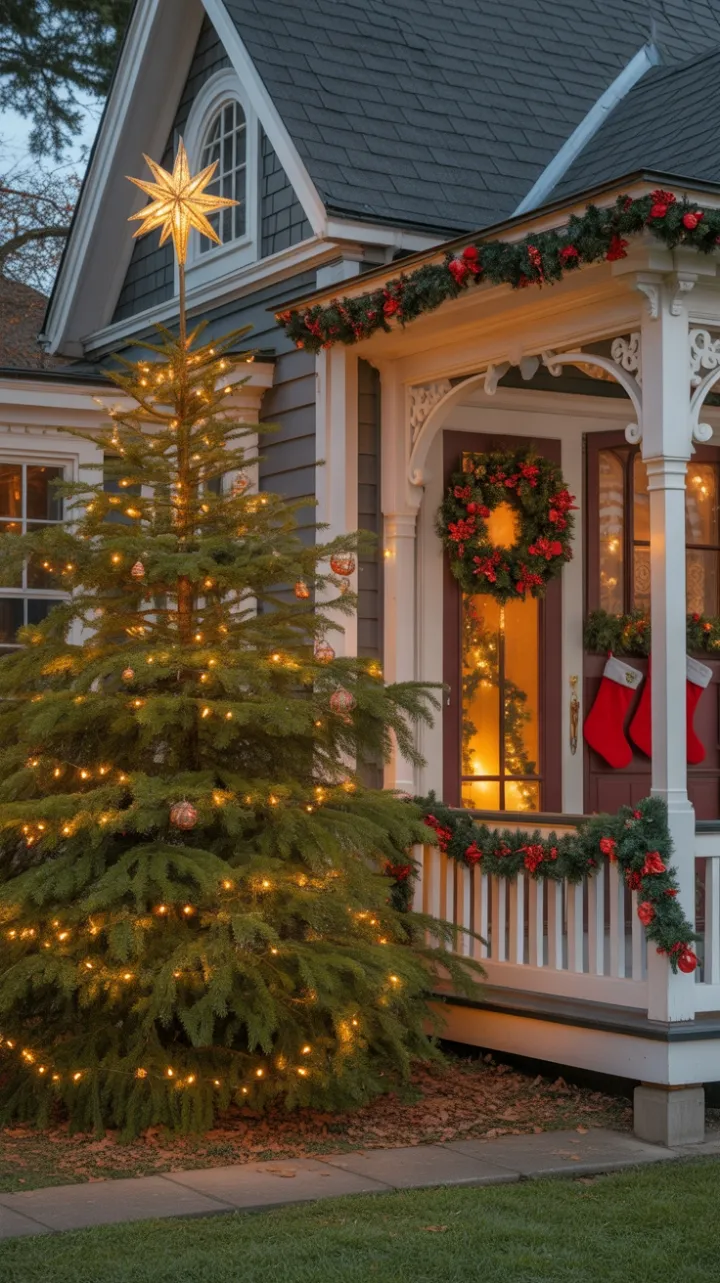 Victorian Home Bathed in Christmas Glow