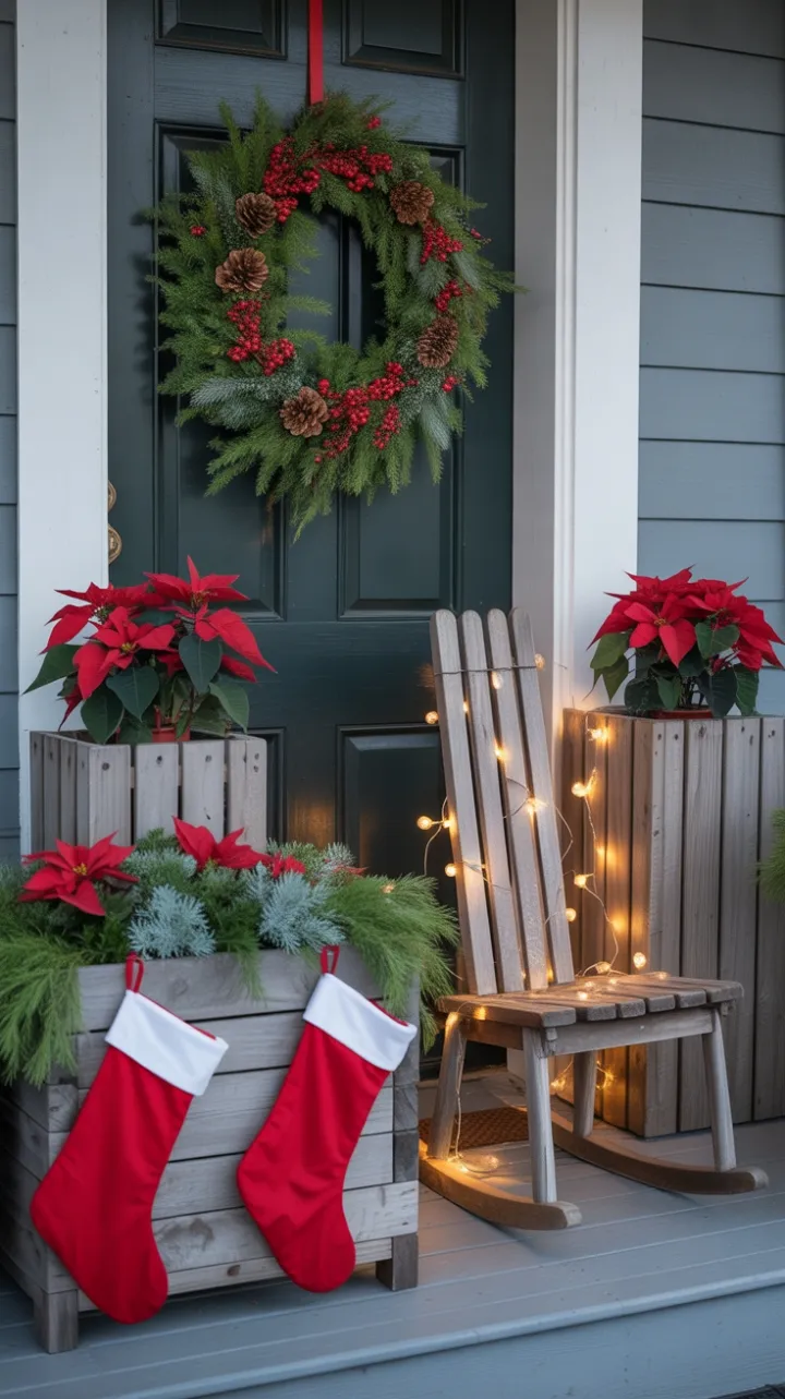 Sunlit Porch Dressed in Warm Christmas Cheer