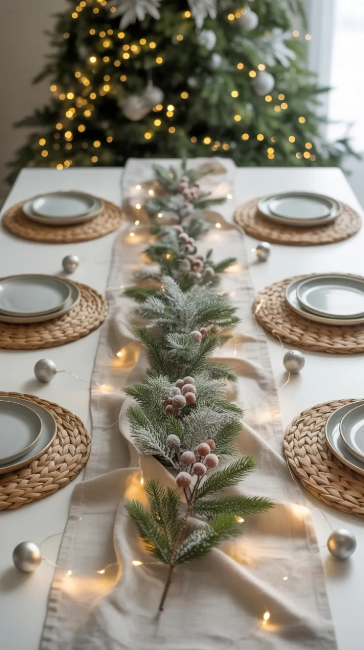 Frosted Elegance on a Minimalist Christmas Table