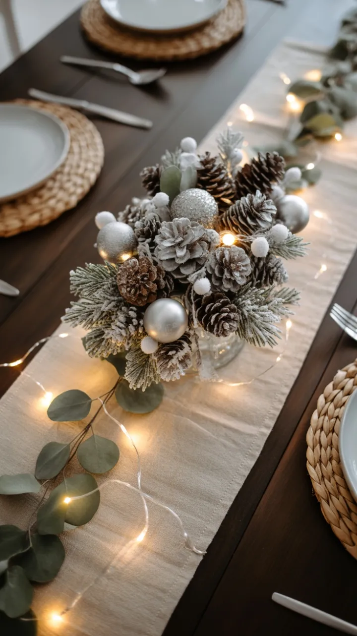 Understated Holiday Centerpiece in Warm Linen Glow