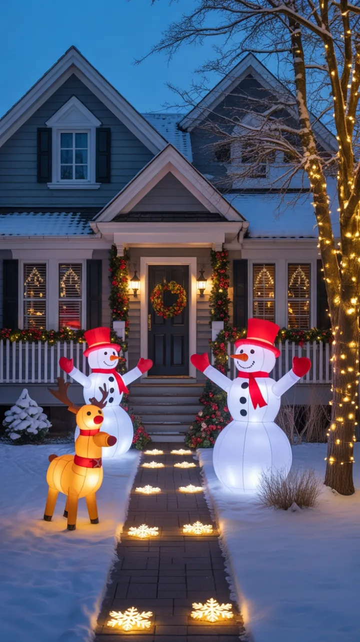 Snow-Kissed Holiday Home Glows with Festive Cheer