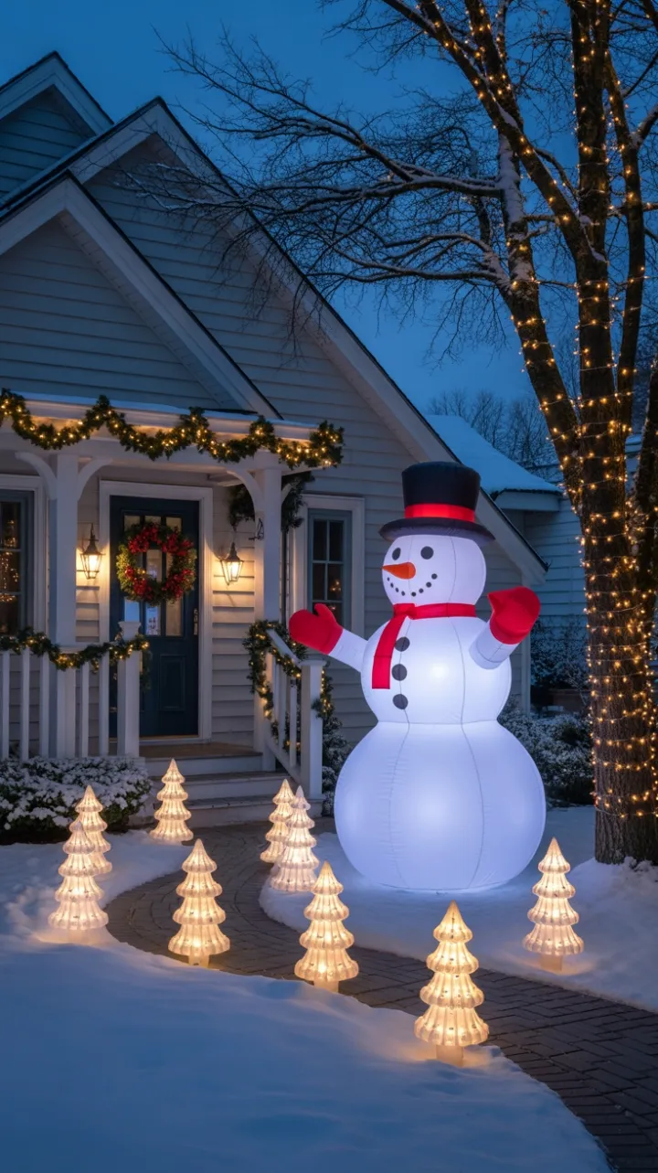 A Cozy Christmas Welcome Under Twinkling Lights