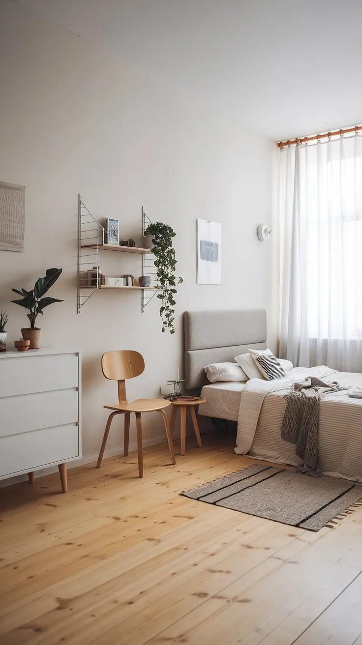 Minimalist Scandinavian design creates a serene bedroom haven