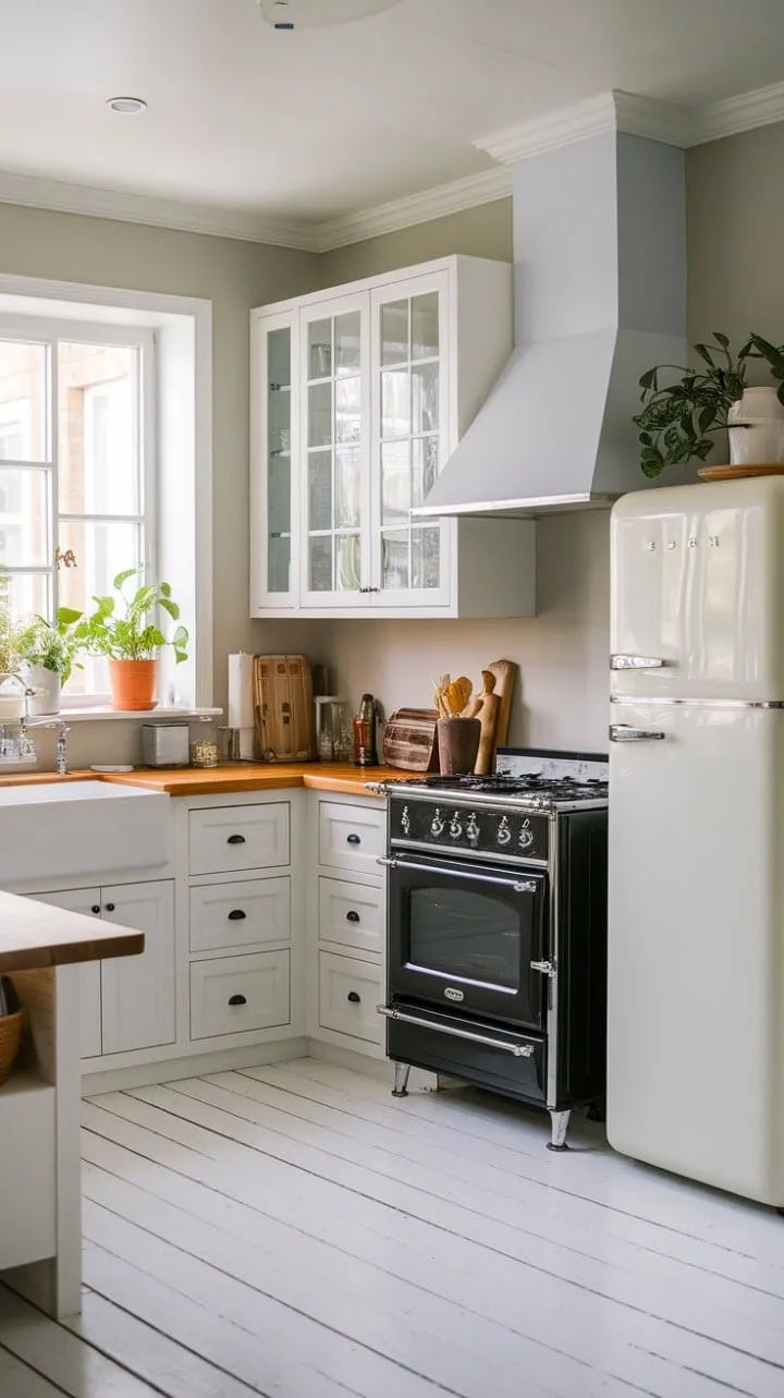 This Nordic-inspired kitchen harmoniously combines minimalist elegance with rustic charm, creating a calming oasis at the heart of the home.