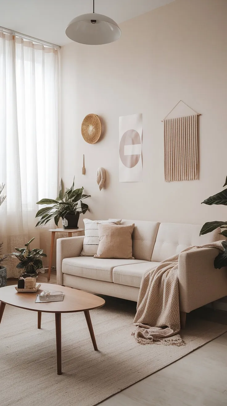 Soft hues and natural materials create a calming Scandinavian sanctuary