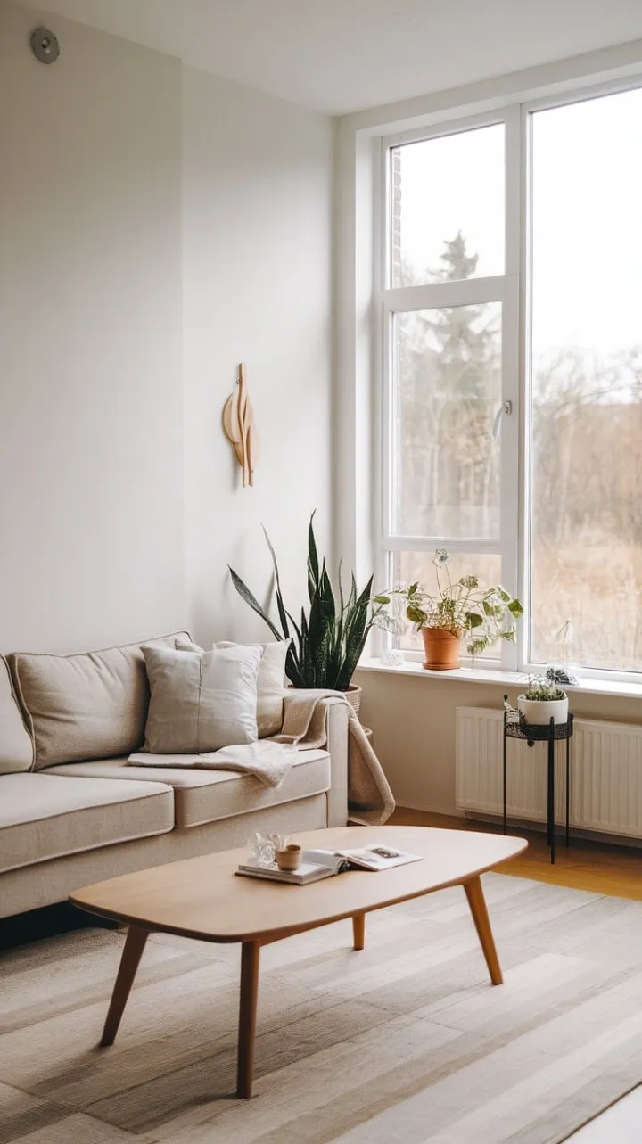 Discover tranquility in this Nordic-inspired sanctuary, where neutral tones and natural light blend seamlessly for a soothing retreat.