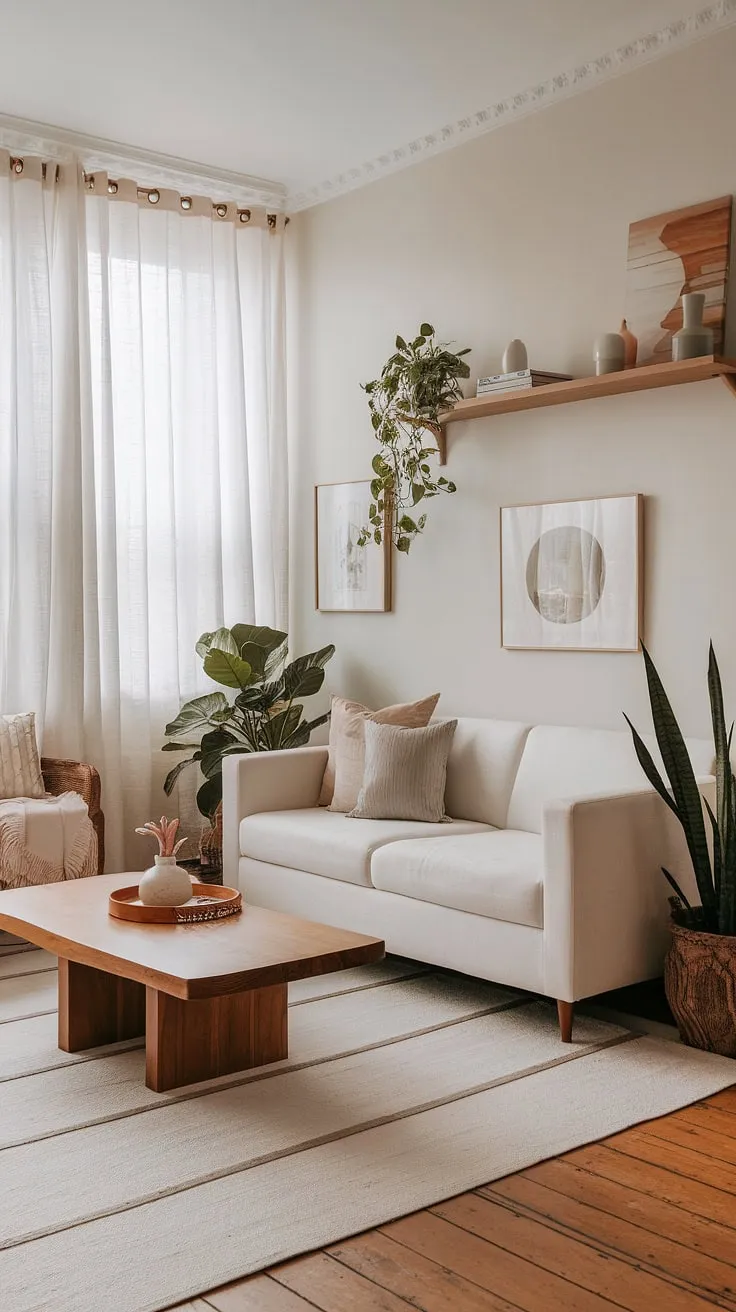 With its neutral palette, wood-inspired elements, and Tulum style touches, this living room offers a fresh take on natural interior design and aesthetic inspiration.
