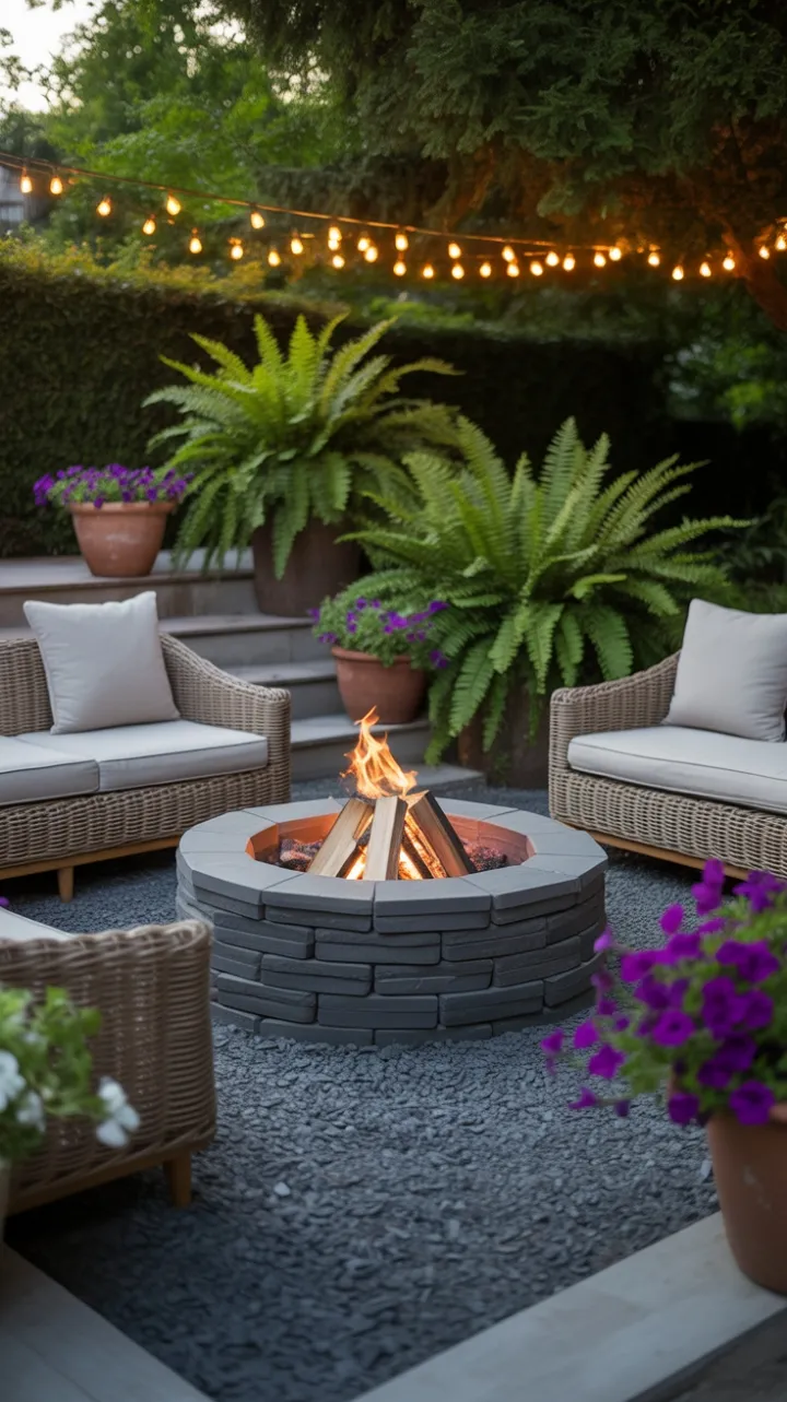 Golden Hour Fireside Retreat in a Modern Garden