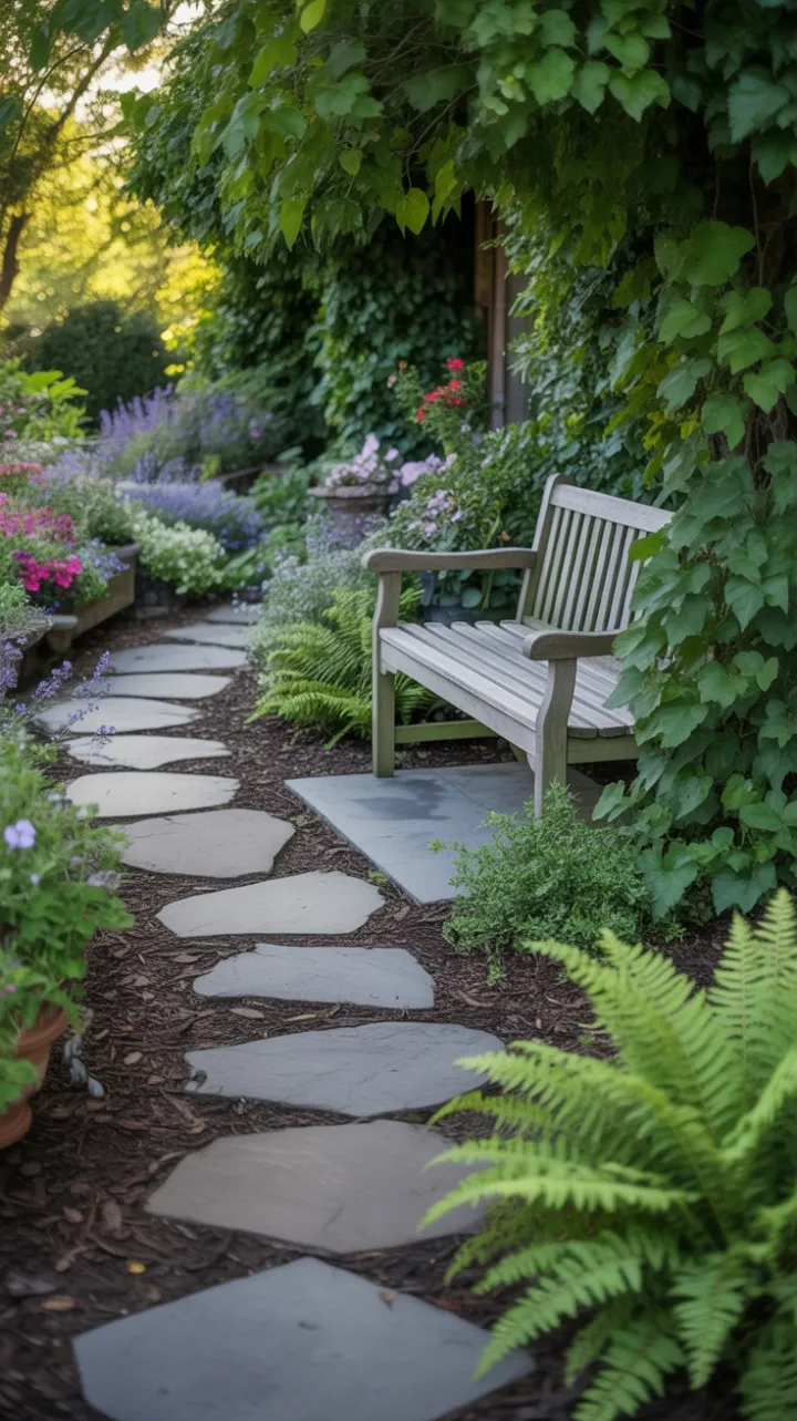Sunlit Stone Path to Quiet Reflection