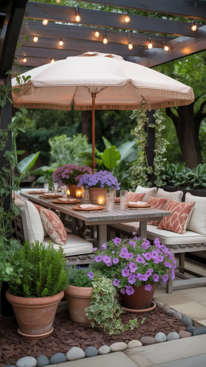 Sunlit Rustic Patio for a Cozy Afternoon Escape