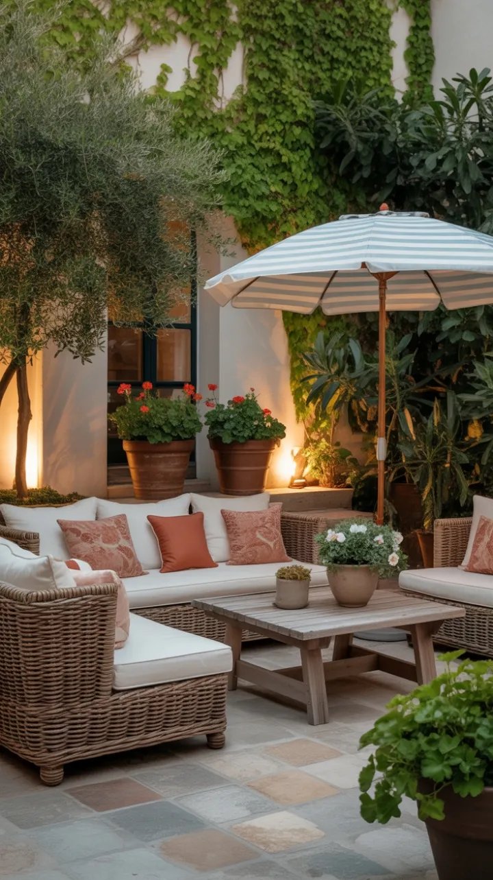 Sunlit Mediterranean Patio for Relaxed Entertaining