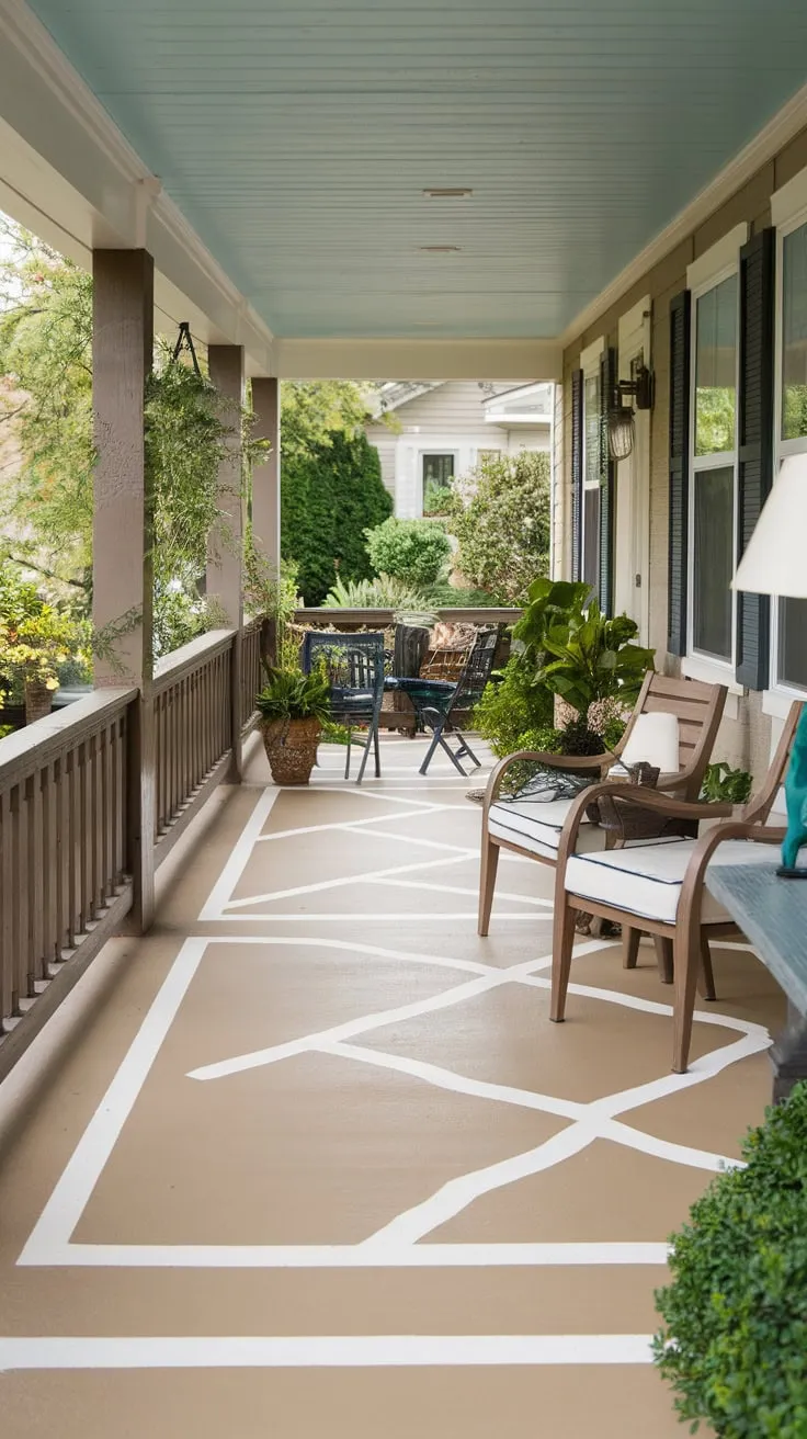 Stylish Beige and White Patio Retreat